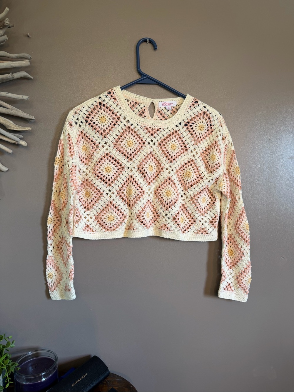 Crochet‎ Knit Cropped Sweater